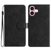 For iPhone 16 Case Leather Flip Wallet Card Slots Phone Cover Flower Imprinted