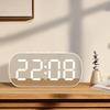 Элегантный и минималистичный белый светодиодный будильник с дисплеем температуры и ночником — идеально подходит для спален и столов школьников