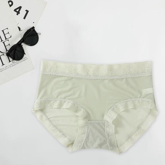 Ladies Panties Solid Color Thin Breathable Soft Sexy Panty Underwear Elastic Mid-Waist Seamless Briefs Underpants Women