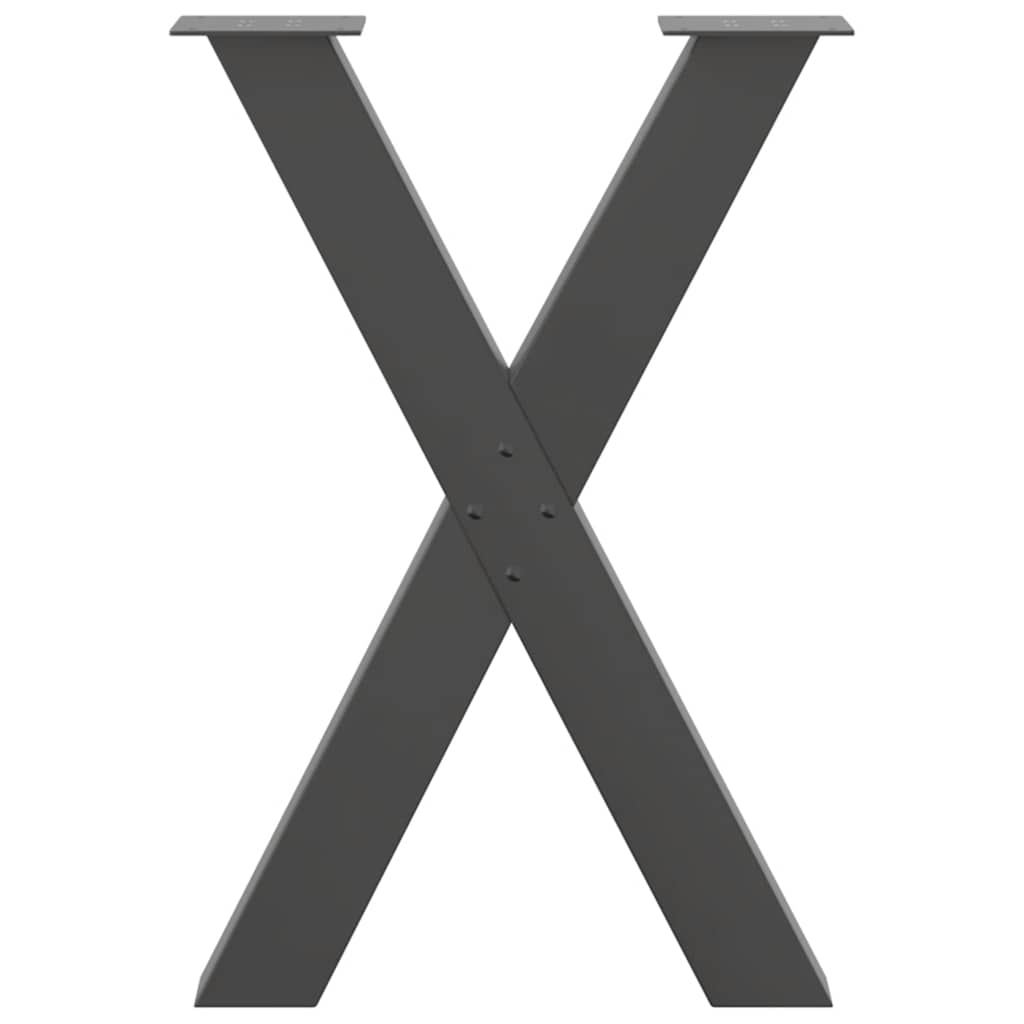 Vidaxl Nogi Do Stołu Jadalnego, 2 Szt., Antracyt, 50X(72-73) Cm, Stal