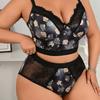 Кружевная спинка Чистое желание Сексуальный принт Жилет Подтяжки V-образный вырез со встроенной фиксированной грудной подкладкой