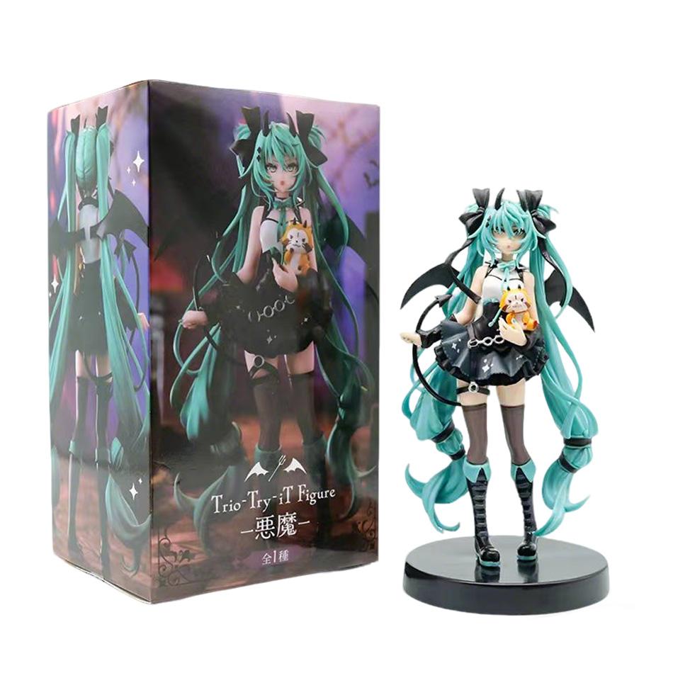 19CM Anime Hatsune Miku Little devil raccoon Kawaii Action Figure PVC Doll Model Figure Toys Desktop Decoration Holiday Gifts