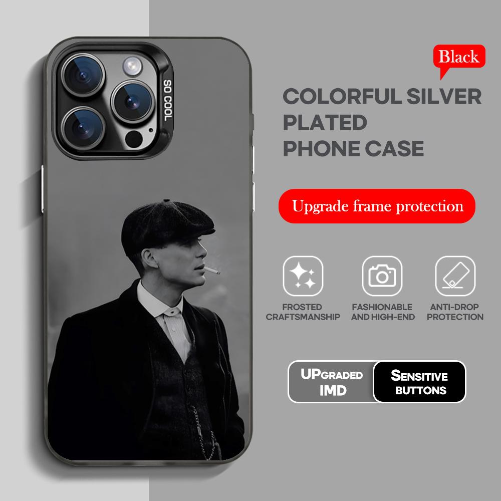 Чехол для телефона Peaky B-Blinders Томми Крутой черный IMD Цветной Серебристый Подходящий мягкий чехол для iPhone 16 15 14 13 12 11 XS Pro Max