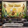 Die Biene Maja Personalized Tapestry Support Custom Name, Wall Art Home Decoration