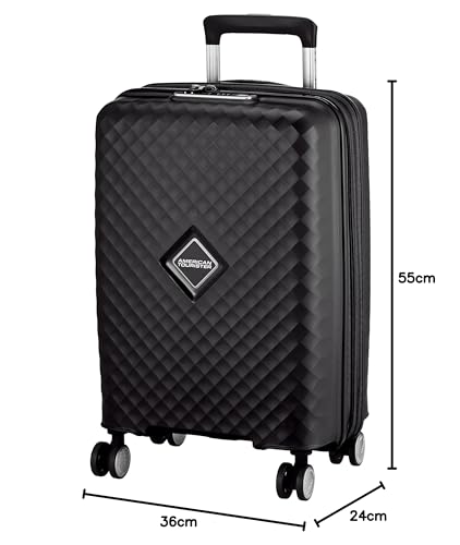 American Tourister SQUASEM Чемодан-спиннер 55 размера для ручной клади с расширением, 55 см, Черный
