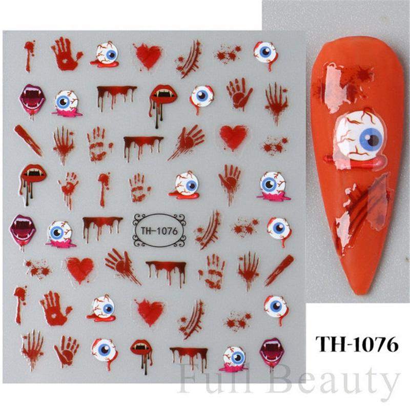 New nail art stickers ins European and American Halloween Dark Spider Ghost Thin Tough Adhesive Nail Stickers