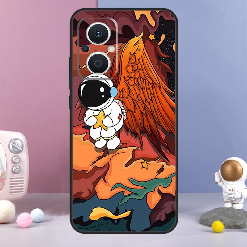 Чехол с астронавтом и космическим кораблем для OPPO Reno 8 Lite 11F 12F 13F 14F 10 11 12 13 14 Pro OPPO Find X9 X5 X6 X8 Pro