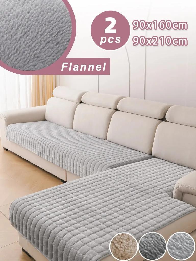 L-shaped Corner Flannel Sofa Cover Universal Living Room Sofa Cover