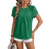 Summer Women's T-shirt Casual V-neck Chiffon Shirt Pod Sleeve Temperament Short Sleeve Top