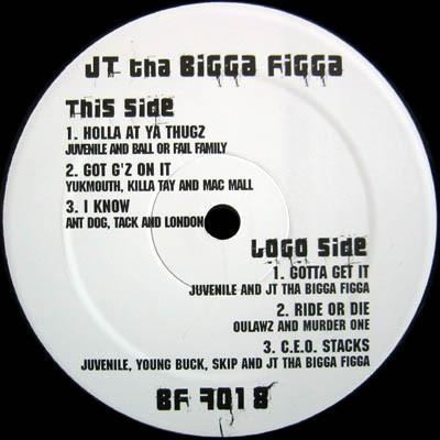 12-дюймовая пластинка JT THE BIGGA FIGGA В главной роли Juvenile JT The Bigga F BF7018 Get Low Recordz 2003 US Rap HipHopRB Б/у