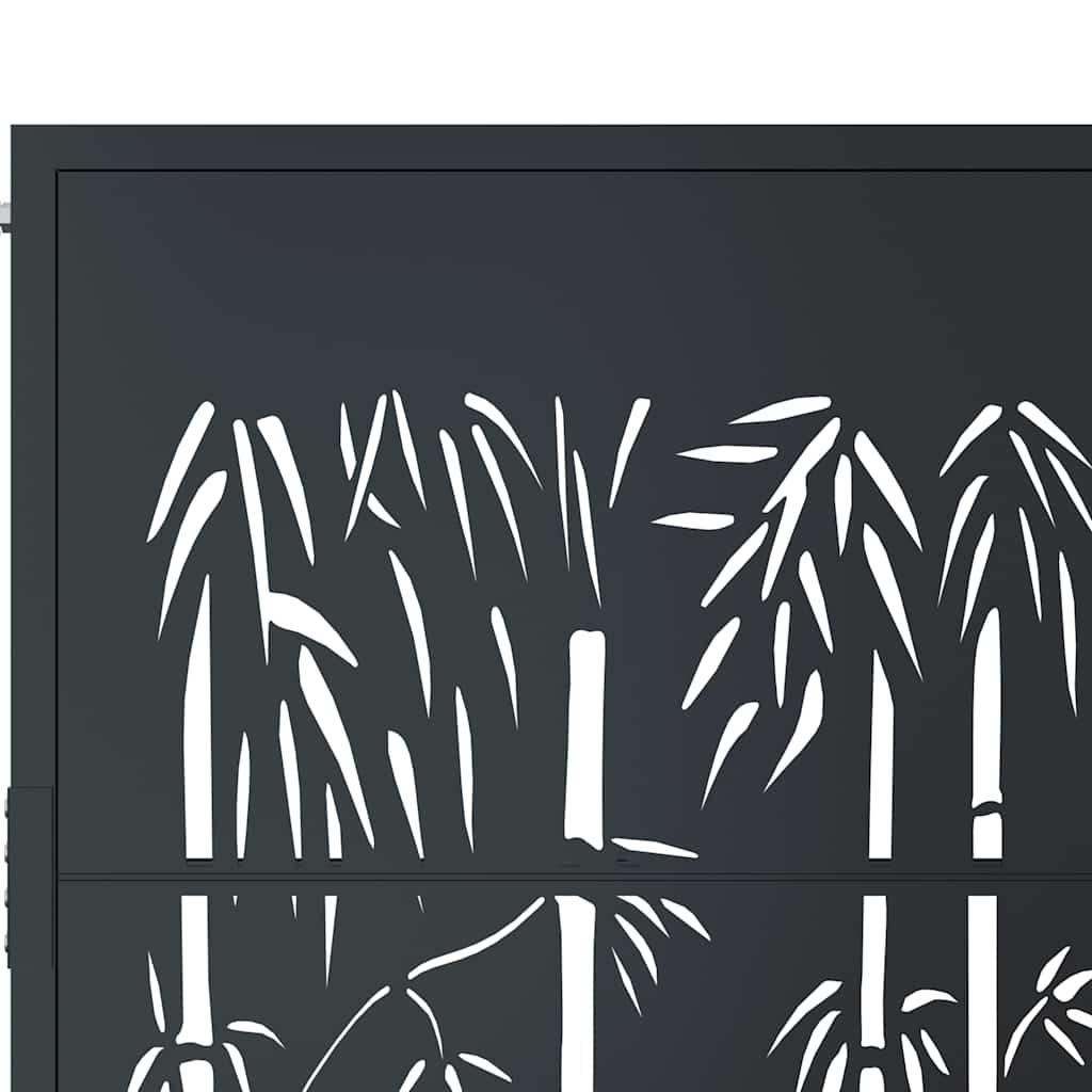 Vidaxl Furtka Ogrodowa, Antracytowa, 105X80 Cm, Stal, Motyw Bambusa