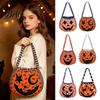 Kids Pumpkin Goodie Bags Halloween Trick?or?Treat Tote Bag, Ghost Face Candy Handbag, Portable Trick or Treat Buckets Reusable Bag for Party