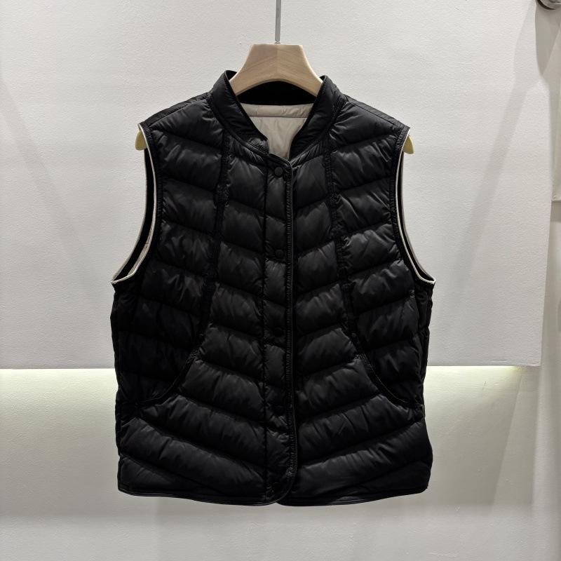 Autumn and winter new fashion small stand-up collar short vest light twill white duck down jacket vest vest vest vest