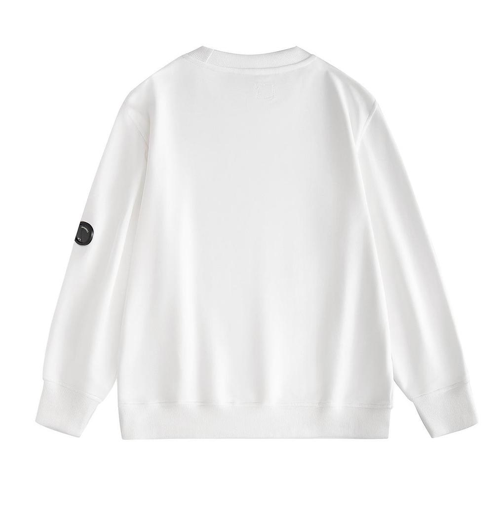 Модная унисекс толстовка CP с круглым вырезом и дизайном-линзой - Осенне-зимняя, однотонная, на молнии с карманом.