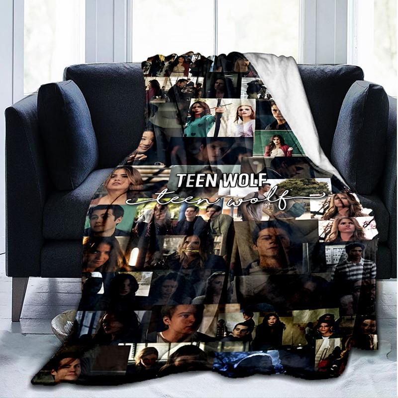 1PC Teen Wolf Flannel Blanket, Use for Birthday/Holiday Gift, Soft Blanket for Sofa/Bed/Camping/Office/Tourism Use,All Seasons