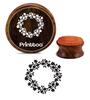 Printtoo Round Flower Wreath Brown Wooden Rubber Stamp Card Making Craft Stamps-2