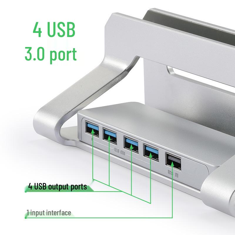 Вертикальная настольная подставка для ноутбука и планшета с USB-хабом