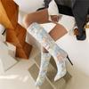 Women's High-heeled Boots with a Simple Autumn and Winter Temperament, Pointed and Fine Heel Printed Plus Size Women's Boots