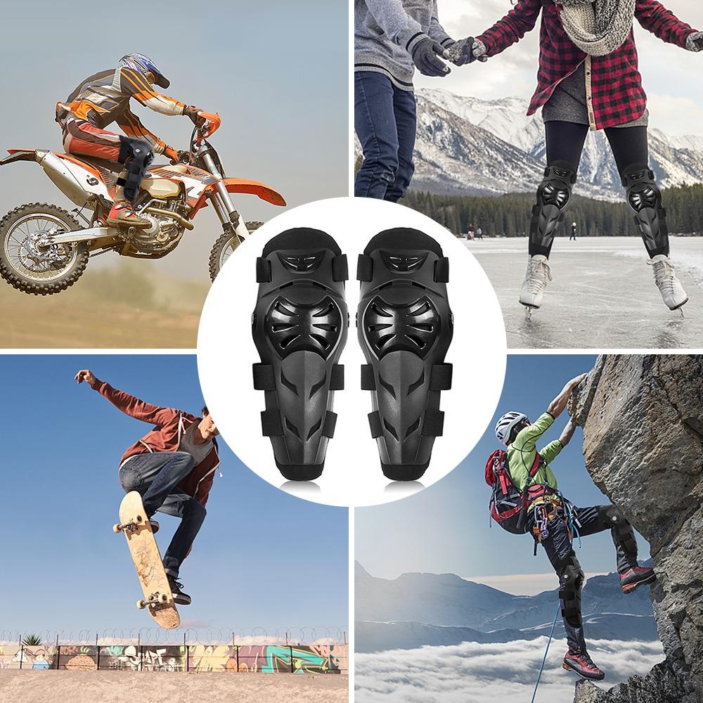 4pcs PE Shell Motorcycle Elbow Pad Adjustable Knee Shin Guard Motocross Knee Elbow Guards Cycling