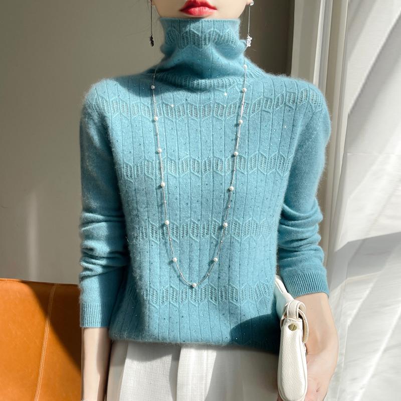 Женский свитер 100% шерсть MODERN NEW SAGA водолазка вязаный пуловер толстые зимние джемперы женские вязаные топы