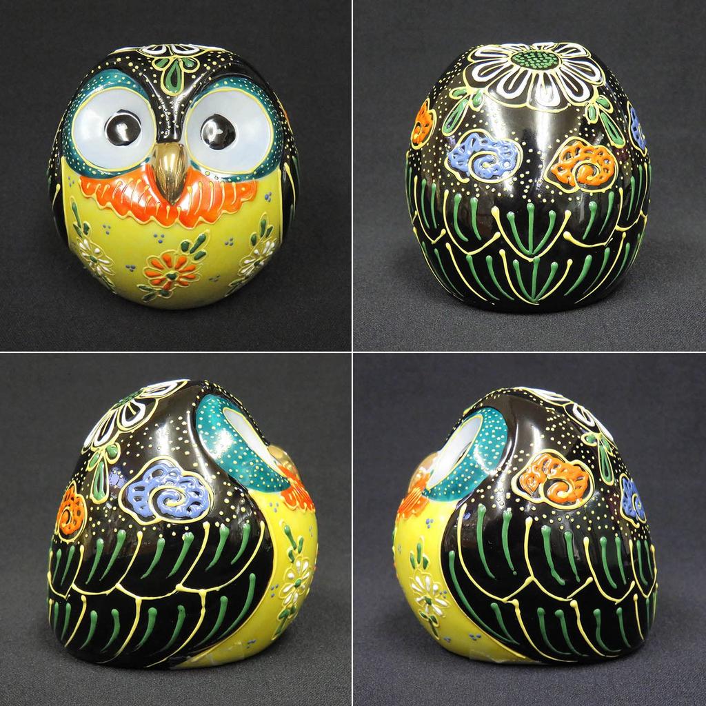 Сова Удача Украшение Кутани Урожай Шар Сова Керамика Куромори Подарок Подарок Шестидесятилетие Празднование