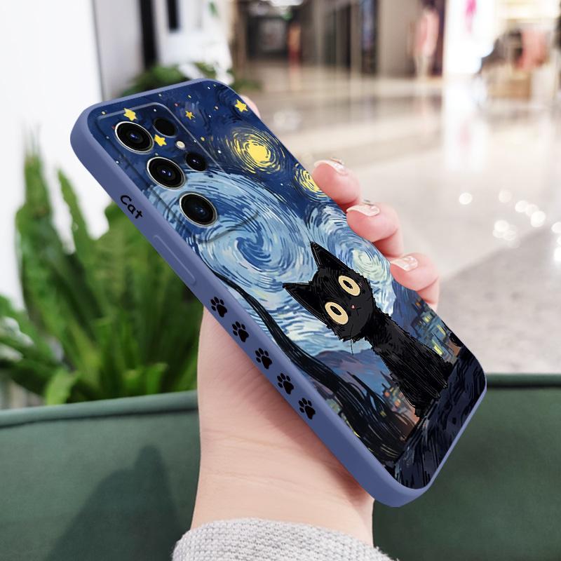 Чехол со звездным котом для Samsung Galaxy S26 Plus Ultra Силиконовый чехол