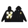 Off-White Новая осенне-зимняя коллекция 2026 года OW Худи на молнии с принтом «Двойная тень» и стрелами для мужчин и женщин