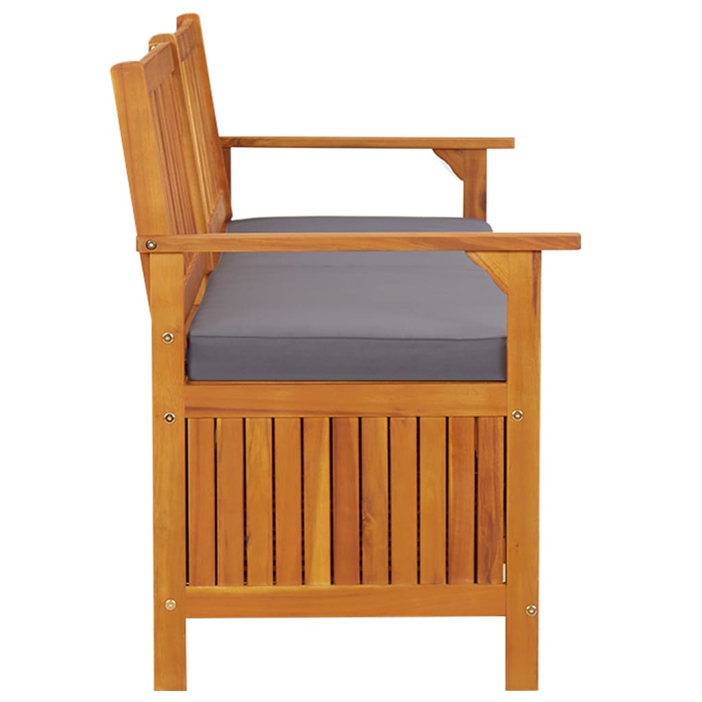 Storage Bench with Cushion 170 cm Solid Acacia Wood
