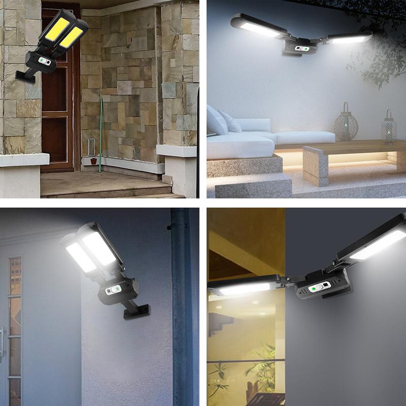 2000 мАч солнечные фонари на открытом воздухе 800 люмен пульт дистанционного управления 4 режима водонепроницаемый PIR датчик движения солнечные настенные светильники для садового освещения