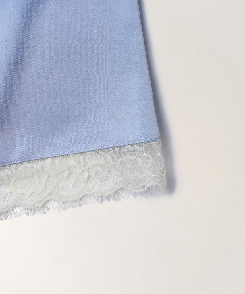 Tudment Satin Lace Midi Skirt_Light Blue
