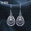 925 Sterling Silver Droplet Shaped Pendant Piercing Earrings Fashion Wedding Jewelry