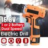 Electric Drill Dual Speed 16.8V Lithium Cordless Drill Multi-function Electric Screwdriver Power Tool 2 Li-ion Battery