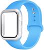 Для ремешков Apple Watch 46 мм 44 мм 41 мм 40 мм 45 мм 42 мм Силиконовый браслет correas iwatch Серия 10 9 8 7 6 SE 3 11 Стекло+Чехол+Ремешок