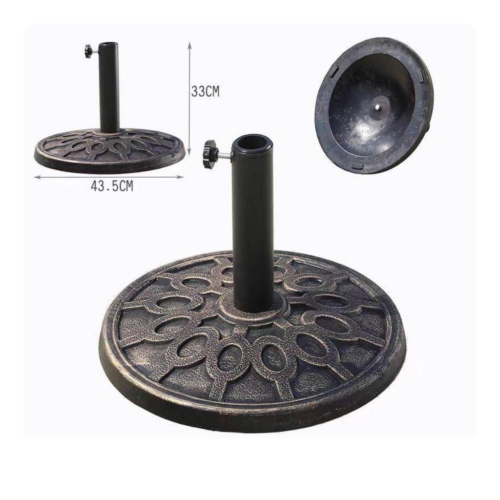 Resin Umbrella Base Low-Profile with Tightening Knob Round Hand