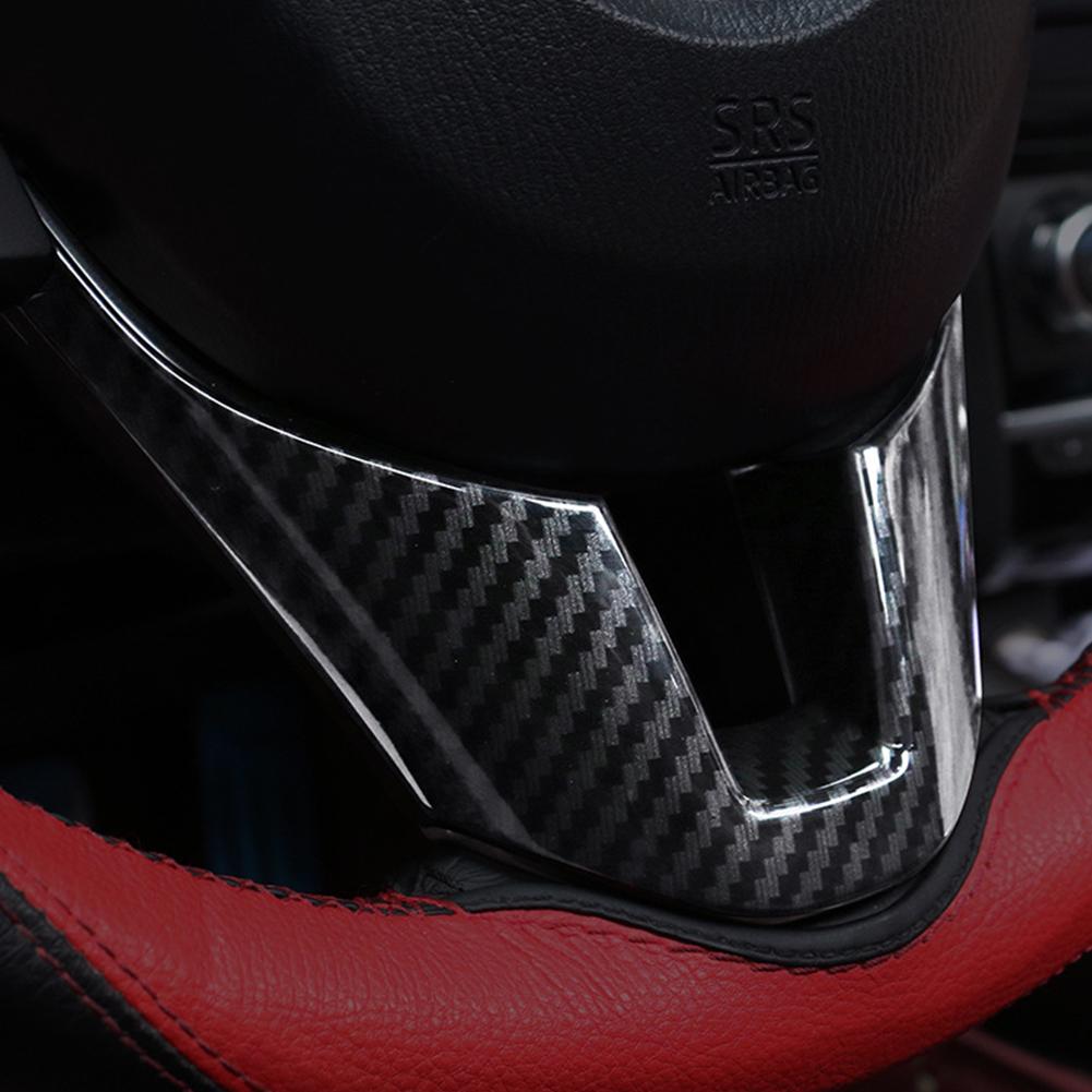 Отделка рулевого колеса автомобиля, декоративная накладка на рулевую панель из углеродного волокна ABS для Mazda 3 Axela 2014 2015 2016