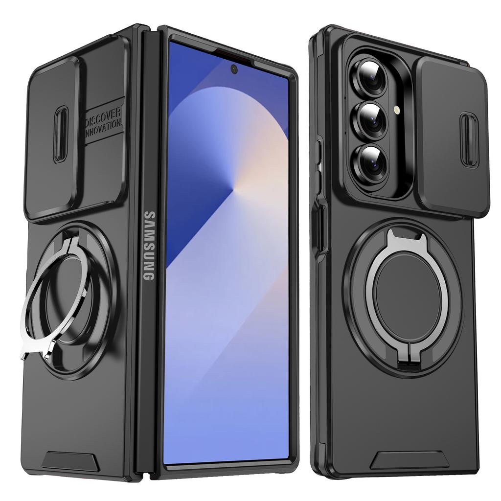 Stand Ring Case for Samsung Galaxy Z Fold7 Fold6 Fold 7 6 5G ZFold7 Slide Lens Camera Protector Armor CASES