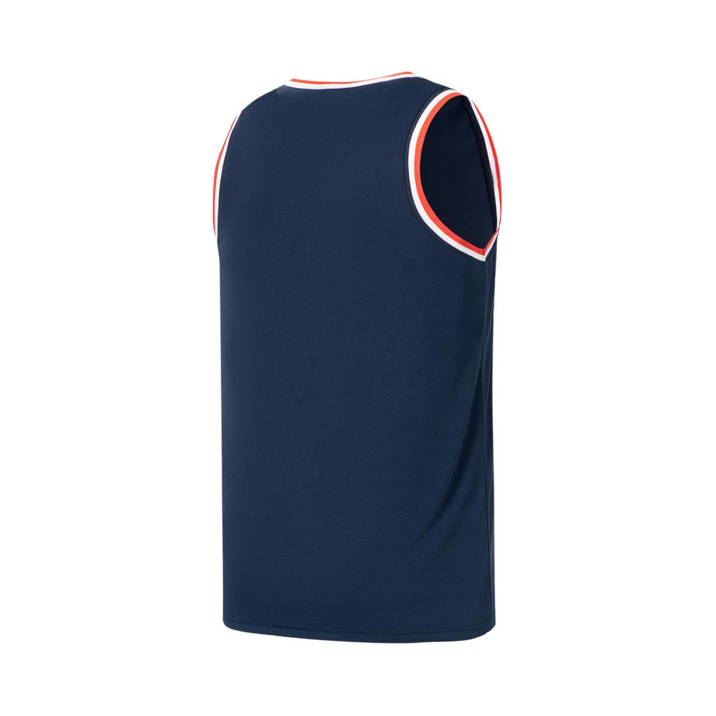 Li Ning Basketball Series Sleeveless Vest And Mid-Waist Elastic Shorts Casual Sports Set Men Sets Guangdong-Blue AATU047-1