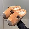 Милые хлопковые тапочки осень и зима для улицы, для дома, 2025 новинка, на толстой подошве, теплые плюшевые хлопковые мопы