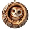 Рождественское украшение в виде животного, деревенское 2D акриловое подвесное украшение, круглое украшение в виде животного из леса