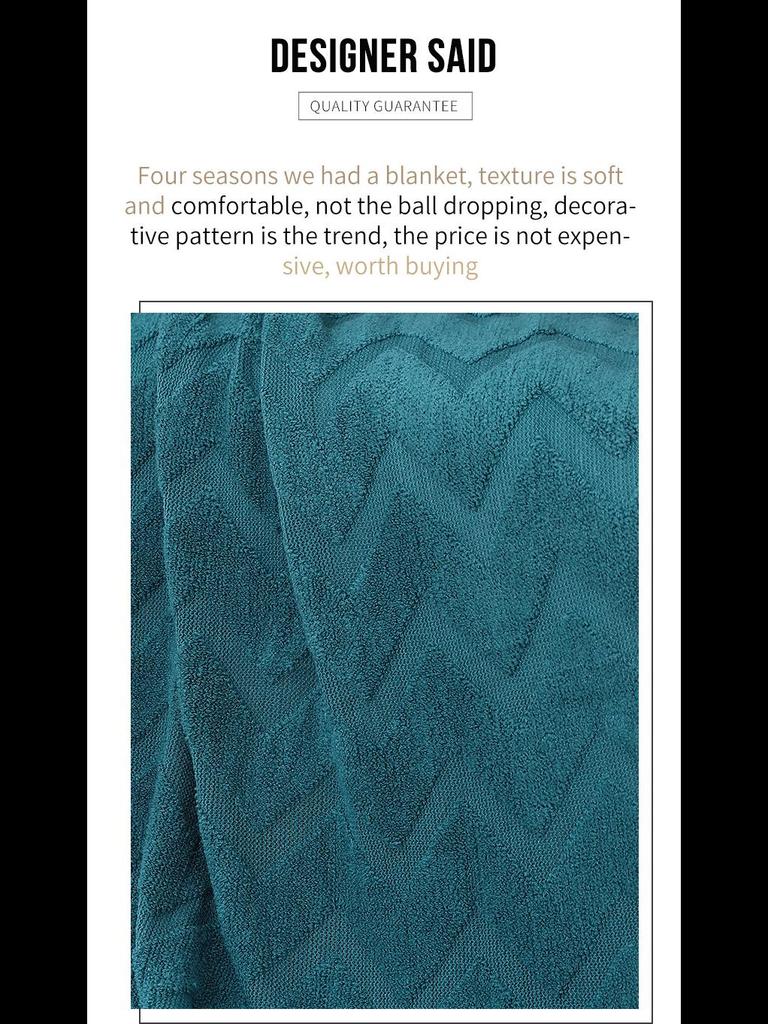 Вязаная шаль с узором «елочка»: Одеяло для офисного сна и кондиционирования воздуха с геометрическим жаккардовым узором