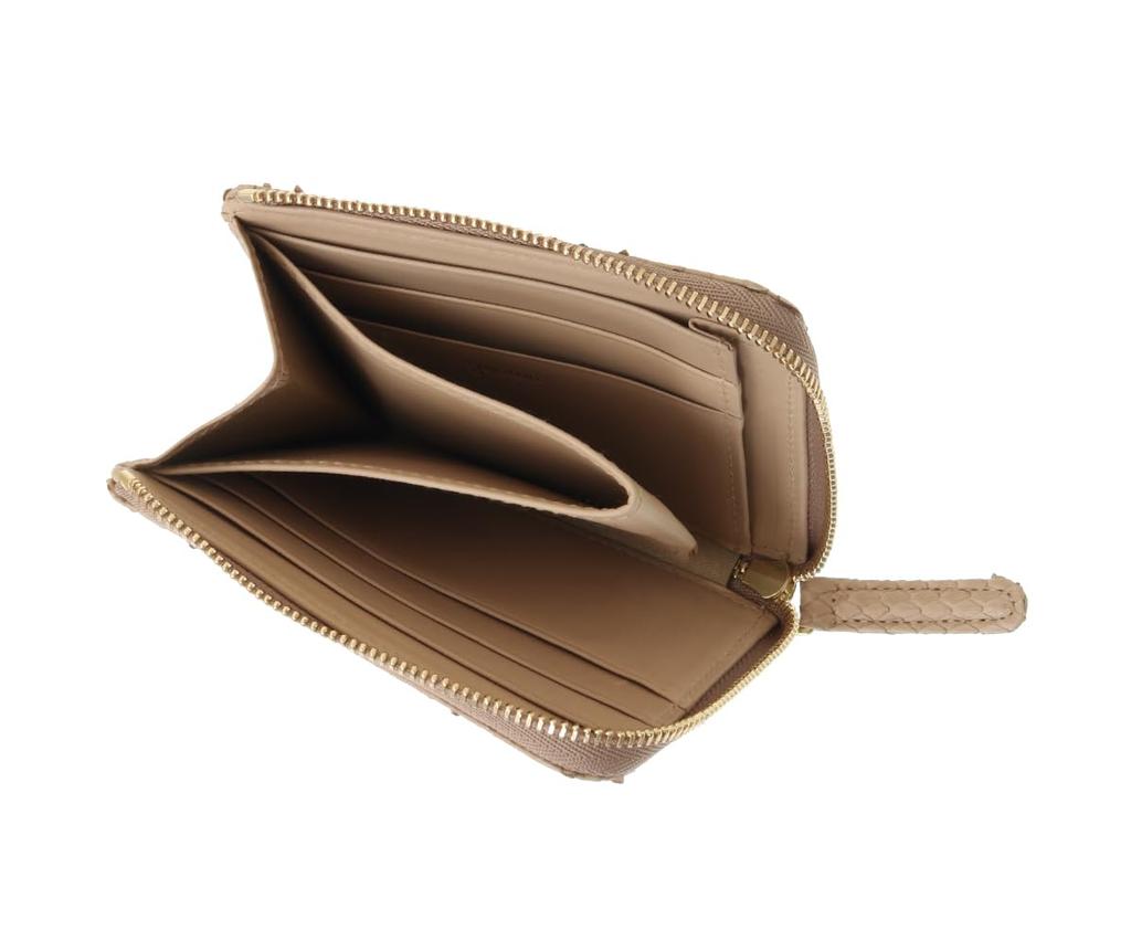 Дорожный кошелек Серый питон Песочно-бежевый [Genten]