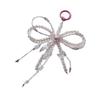 Beaded 3D Bowknot Charm Keychain Pendant Delicate Backpack Charm Fashion Phone Accessory Suitable for Various Occasion