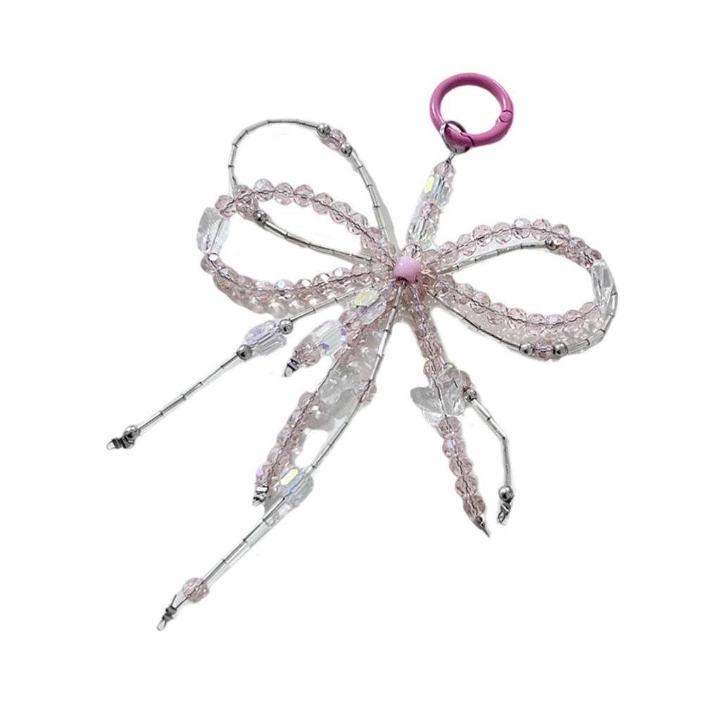 Beaded 3D Bowknot Charm Keychain Pendant Delicate Backpack Charm Fashion Phone Accessory Suitable for Various Occasion