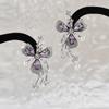 Light Luxury High-End Earrings Inlaid With Zircon Elegant Temperament Earrings Pearl Flower Popular Earrings