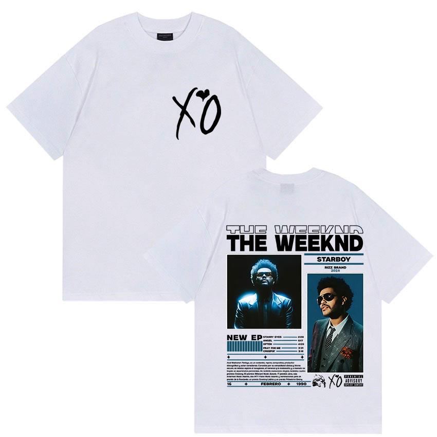 Рэпер THE WEEKND STARBOY XO Тур 2026 Ретро Графические Футболки Мужская Мода Хип-Хоп Оверсайз Хлопковая Футболка Мужчина Фанаты Уличная Одежда