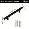 Black Stainless Steel Cabinet Hardware 8pcs Drawer Pulls Kitchen Cabinet T-Handle Dresser Knob Set with Two Size Screws