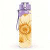 1PC Vintage Beige Peony Flower Art Print 750ml Color Plastic Sports Water Bottle Leakproof Flip Straw Lid Suitable for Sports Office Home Use