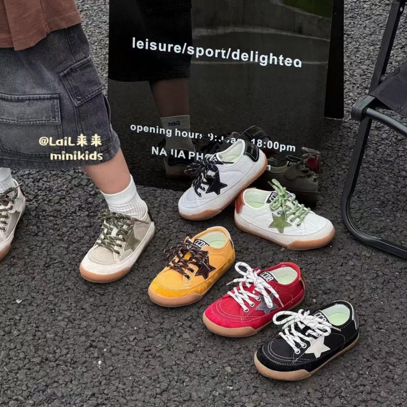 Youth style shoes Kids Retro Star Print Canvas Sneakers Breathable Low-Top Rubber Sole Unisex School Outdoor Casual Shoes
