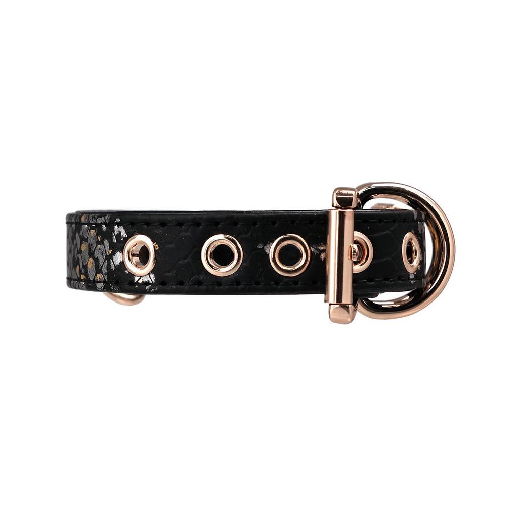 Cross-Border Punk Snake Skin Restraint Set: Handcuffs, Foot Cuffs & Choke Chain Bracelet