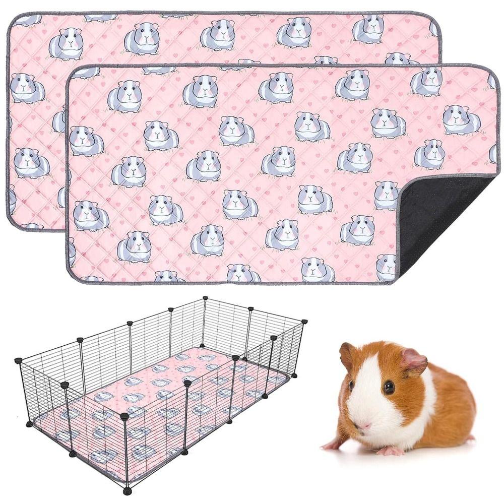Washable Guinea Pig Cage Mat Reusable Non-Slip Mat Hamster Pee Pad for Guinea Pigs Small Animals